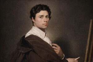 Jean-Auguste-Dominique Ingres: Portrait des französischen Malers als junger Mann mit Zeichenstift und dunklem Umhang
