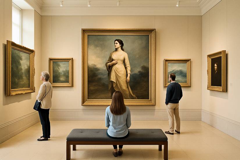 Kunstmuseen: Gemälde und Skulpturen in einer modernen Kunstgalerie