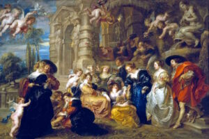 Peter Paul Rubens - Der Garten der Liebe (El jardín del Amor): Barocke Parkszene mit höfischer Gesellschaft und Putten