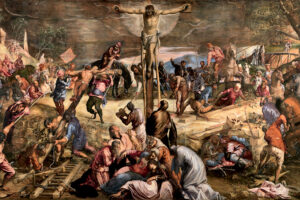 Scuola Grande di San Rocco - Venedig - Gemälde: Das weltberühmte Meisterwerk - Die Kreuzigung (La Crocifissione) - von Jacopo Tintoretto um 1565